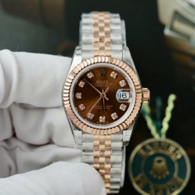 Rolex Lady-DateJust Women Replica Watch Chocolate Dial Jubilee Strap 28mm