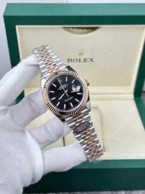 Rolex Replica Watch DateJust 126331 Demi Rose Gold Black Dial Clean Factory 41mm