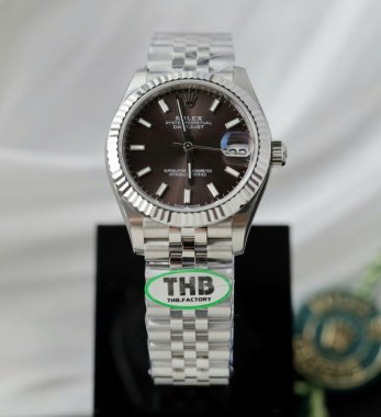 Rolex DateJust Replica Watches Dark Gray Dial Jubilee Strap THB Factory 31mm