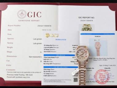 Rolex Day-Date 128395TBR Refined 18K Gold Wrapped & Moissanite Diamonds Best Replicas 36mm