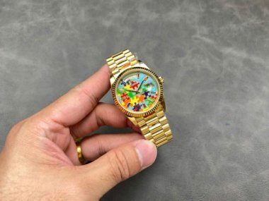 Rolex Day-Date 128238 Puzzle Emoji Jigsaw Motif Dial Best Replica Watches 36mm