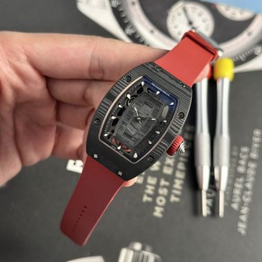 Richard Mille Replica Watch RM07-01 Black Carbon Rubber Strap 32x46mm