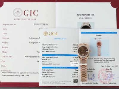 Rolex DateJust Women’s Copies Watch Diamonds Moissanite + 18K Gold Wrapped 31mm