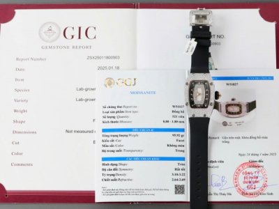 Richard Mille RM007 Best Copies Watch Custom Full Diamonds Moissanite Hong Kong 36mm