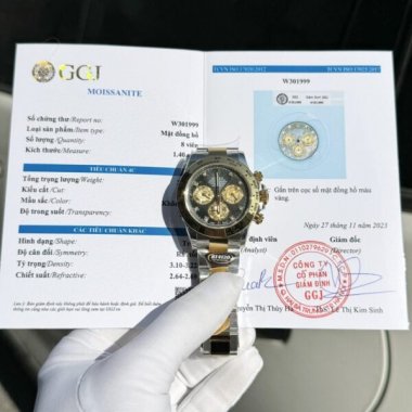 Rolex Cosmograph Daytona Replica Watch Mother Of Pearl & Moissanite Diamonds Dial 40mm