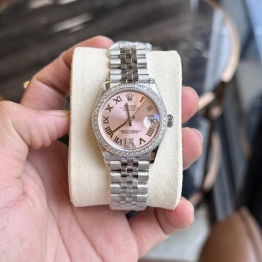 Rolex DateJust With Diamonds Pink Dial Replica Women’s Watch EW 31mm