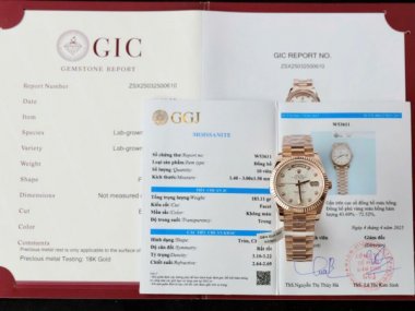 Rolex Day-Date Custom Rose Gold Wrapped + Dial Moissanite Diamonds 40mm