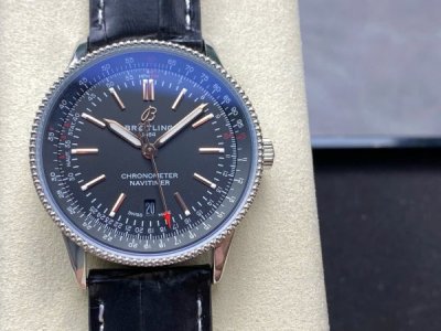 Breitling Navitimer Automatic A17326241B1P1 Replica Watches Black Leather Strap 41mm