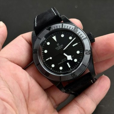 Tudor Black Bay Black Ceramic M79210CNU Best Replica Watch Leather Strap 41mm