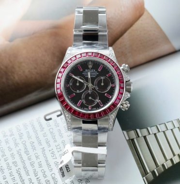 Rolex Best Replica Watch Daytona 126599TRU Custom Ruby Red Baguette 40mm