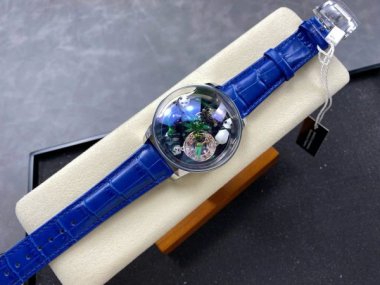 Jacob & Co Panda Best Replica Watch Leather Strap Blue 50mm