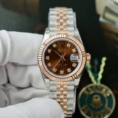 Rolex Lady-DateJust Women Replica Watch Chocolate Dial Jubilee Strap 28mm