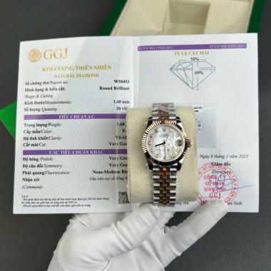 Rolex DateJust Replica Watch Gold Wrapped + MOP Dial Natural Diamond Markers GM Factory 31mm
