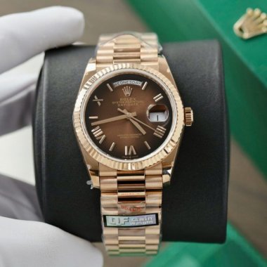 Rolex Day-Date 128235 Replica Watch Dial Chocolate Weight 158gram QF Factory 36mm