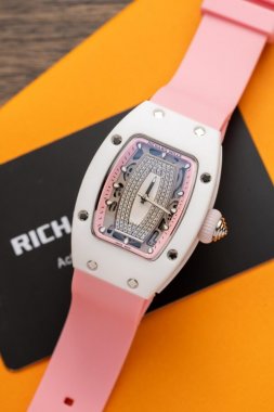 Richard Mille RM07-01 Ceramic Best Replica Watch Pink Rubber Strap 36mm