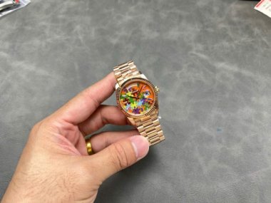 Rolex Day-Date 128235 Puzzle Emoji Jigsaw Motif Dial Best Replica Watches 36mm