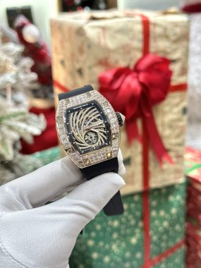 Richard Mille Replica Watch RM51-02 Rose Gold Rubber Strap 40mm