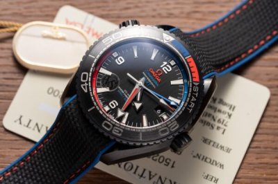 Omega Seamaster GMT Replica Watch Ceramic Black VS Factory 45.5mm