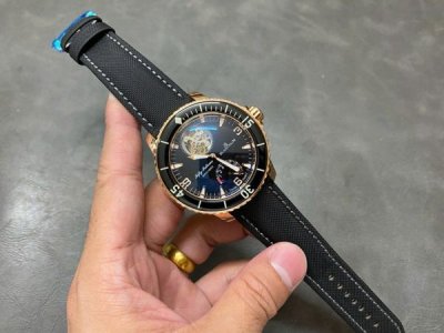 Blancpain Fifty Fathoms Tourbillon 8 Jours Replica Watch Rose Gold Black Dial YS Factory 45mm