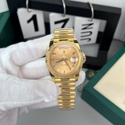 Rolex Day-Date Gold Wrapped Replica Watch Champagne Gold Dial GM V2 40mm