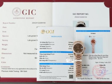 Rolex DateJust Women’s Copies Watch Diamonds Moissanite + 18K Gold Wrapped 31mm
