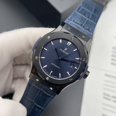 Hublot Fake Watches Classic Fusion Ceramic Blue Dial HB Factory 42mm