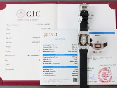 Richard Mille RM007 Best Copies Watch Custom Full Diamonds Moissanite Hong Kong 36mm